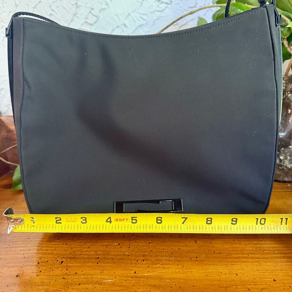 Vintage Nouchka Black Nylon Shoulder Bag Y2K Minimalist Baguette Zip Purse 90s - Picture 9 of 10